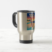 Reisposter in de  stijl VS "To Ski" Reisbeker (Voorkant links)