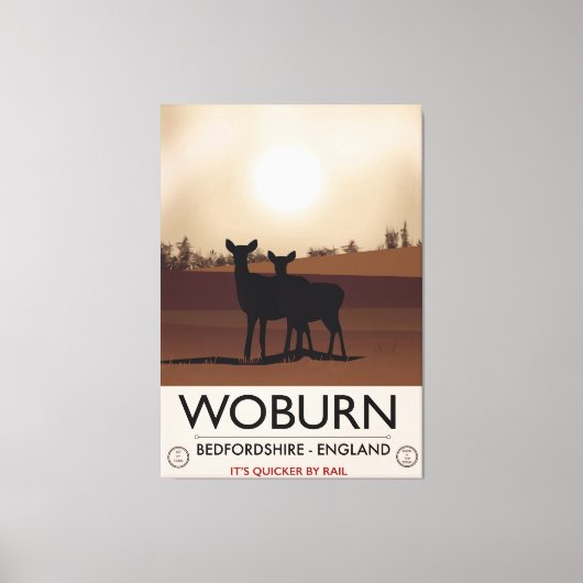 Reisposter in de stijl Woburn - Bedfordshire Canvas Afdruk (Voorkant)