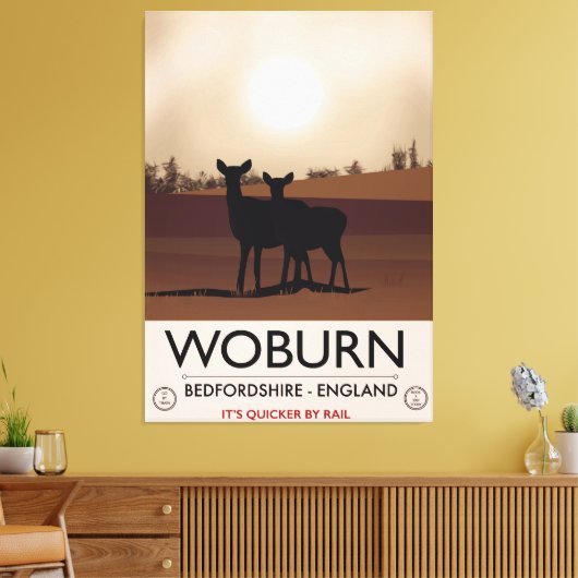 Reisposter in de  stijl Woburn - Bedfordshire Canvas Afdruk (Insitu (Woonkamer))