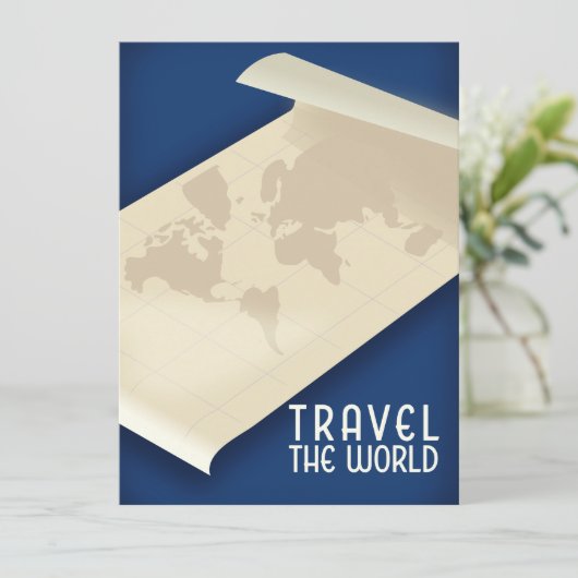 Reisposter in de  wereldstijl (Staand voorkant)