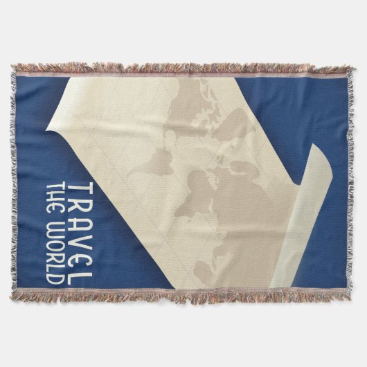 Reisposter in de wereldstijl deken (Voorkant)