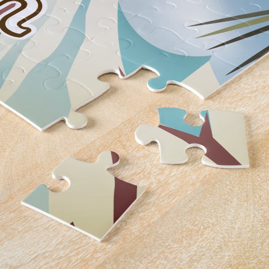 Reisposter in de wereldstijl legpuzzel (Zijkant)