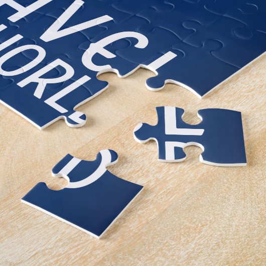 Reisposter in de  wereldstijl legpuzzel (Zijkant)