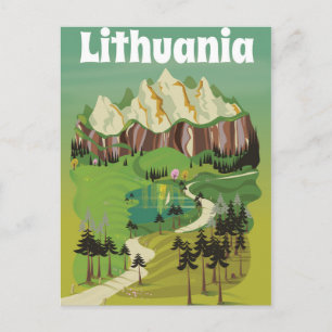 Reisposter in Litouwse  stijl Briefkaart