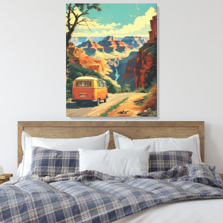 Reisposter in retro-stijl - Grand Canyon Adventure Canvas Afdruk