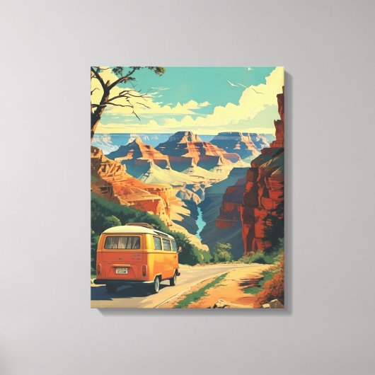 Reisposter in retro-stijl - Grand Canyon Adventure Canvas Afdruk (Voorkant)