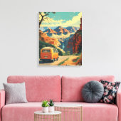 Reisposter in retro-stijl - Grand Canyon Adventure Canvas Afdruk (Insitu (Woonkamer))