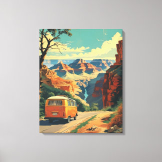 Reisposter in retro-stijl - Grand Canyon Adventure Canvas Afdruk