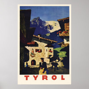 Reisposter in vintage stijl Tirol, Oostenrijk Poster