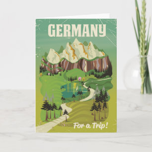 Reisposter in vintage stijl van Duitsland Feestdagen Kaart