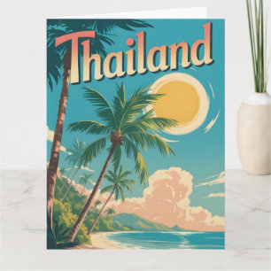 Reisposter in vintage stijl van een tropisch Thail Kaart
