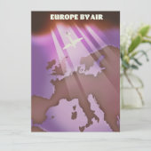 Reisposter in vintage stijl van Europe By Air. (Staand voorkant)