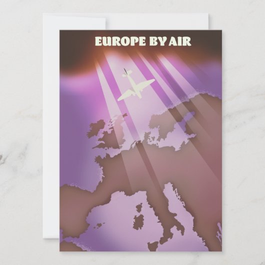 Reisposter in vintage stijl van Europe By Air. (Voorkant)