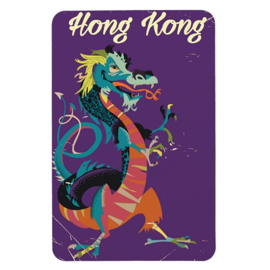 Reisposter in vintage stijl van Hong Kong Draak Magneet (Verticaal)
