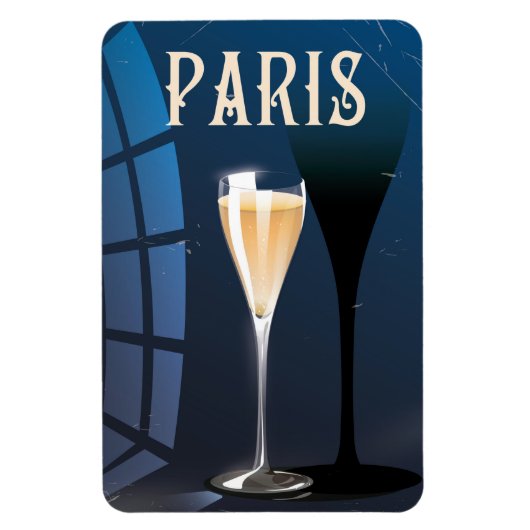Reisposter in vintage stijl voor wijn drinken in P Magneet (Verticaal)