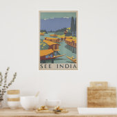 Reisposter India Kunstprint Retro Poster (Keuken)
