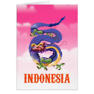 reisposter Indonesië Dragon retro