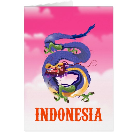 reisposter Indonesië Dragon retro (Voorkant)