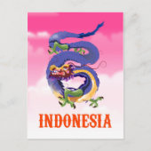 reisposter Indonesië Dragon retro Briefkaart (Voorkant)