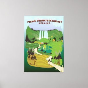 Reisposter Ivano-Frankivsk Oblast Ukraine Canvas Afdruk