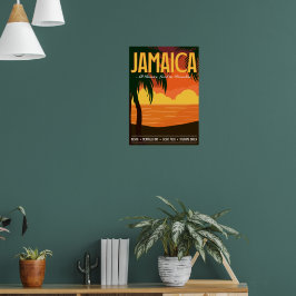 Reisposter Jamaica geïnspireerd op vintage Poster