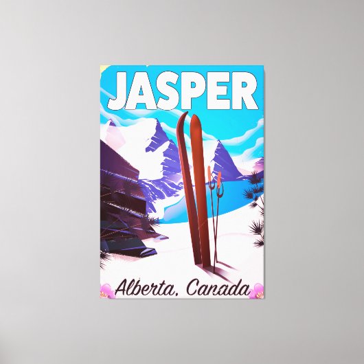 Reisposter Jasper Alberta Canada Canvas Afdruk (Voorkant)
