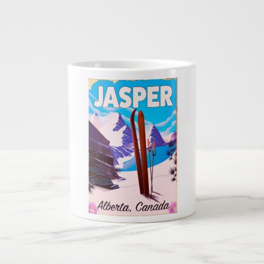 Reisposter Jasper Alberta Canada Grote Koffiekop (Voorkant)