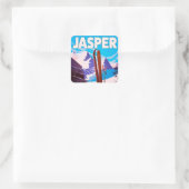 Reisposter Jasper Alberta Canada Vierkante Sticker (Tas)