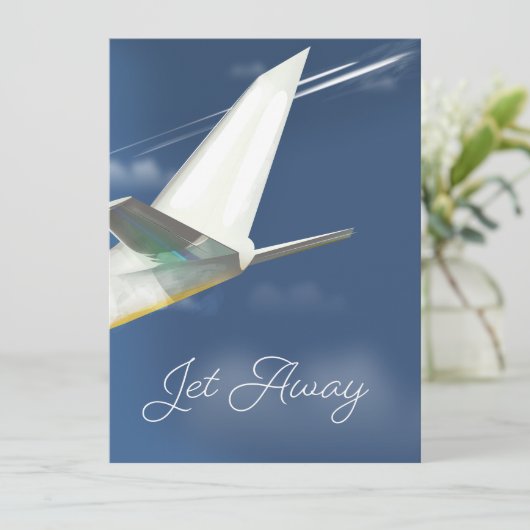 Reisposter Jet Away. (Staand voorkant)