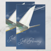 Reisposter 'Jet Away'. Briefpapier (Voorkant / Achterkant)
