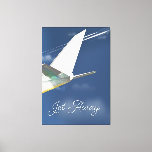 Reisposter Jet Away. Canvas Afdruk (Voorkant)
