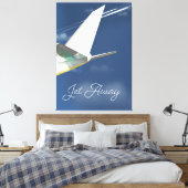 Reisposter Jet Away. Canvas Afdruk (Insitu (Slaapkamer))