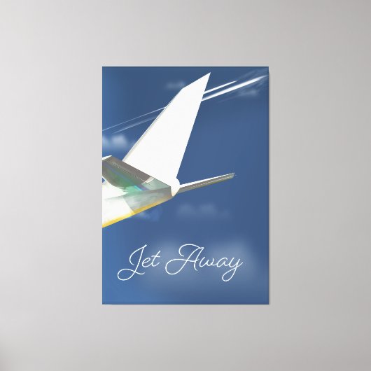 Reisposter Jet Away. Canvas Afdruk (Voorkant)