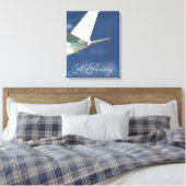 Reisposter Jet Away. Canvas Afdruk (Insitu (Slaapkamer))