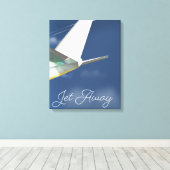 Reisposter Jet Away. Canvas Afdruk (Insitu (Houten vloer))