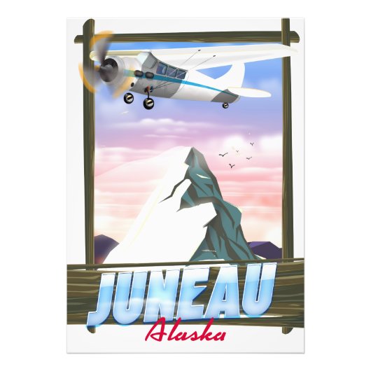 Reisposter Juneau Alaska Foto Afdruk (Voorkant)