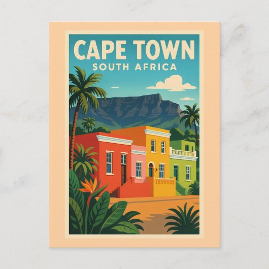 Reisposter Kaapstad, Zuid-Afrika, Briefkaart (Voorkant)