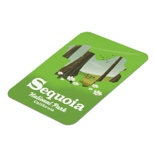Reisposter kaart Nationaal park Sequoia Magneet