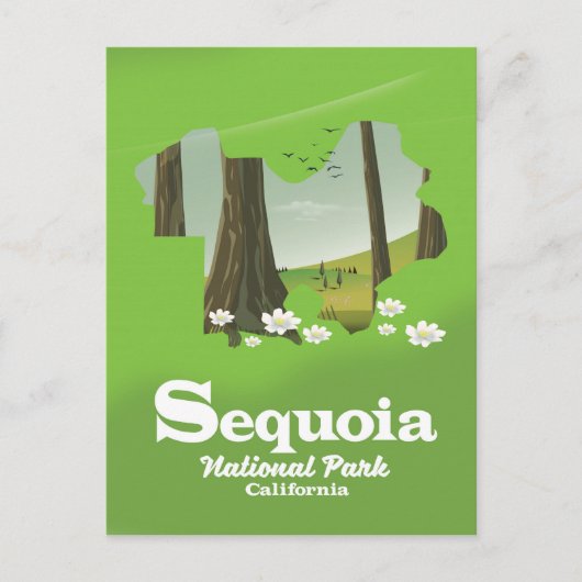 Reisposter kaart Sequoia National Park (Voorkant)