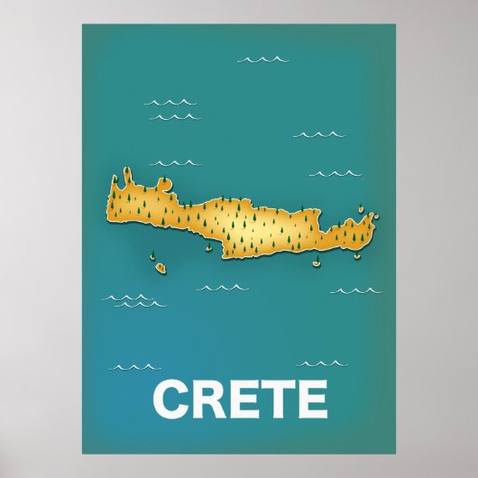 Reisposter kaart van Kreta Poster (Voorkant)