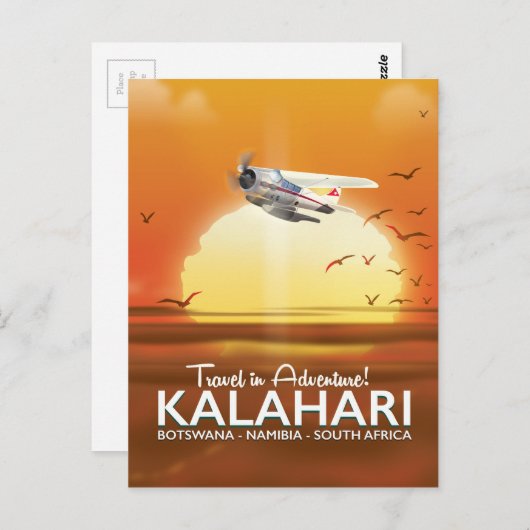 Reisposter Kalahari Desert Adventure Briefkaart (Voorkant / Achterkant)