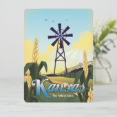 Reisposter Kansas "de Wheat state". (Staand voorkant)