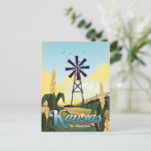 Reisposter Kansas "de Wheat state". Briefkaart (Staand voorkant)