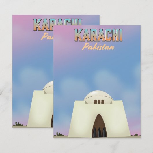 Reisposter Karachi Pakistan (Voorkant / Achterkant)