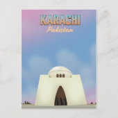 Reisposter Karachi Pakistan Briefkaart (Voorkant)
