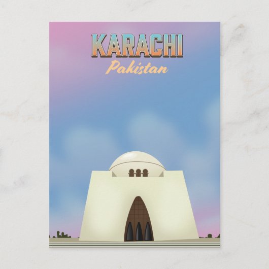 Reisposter Karachi Pakistan Briefkaart (Voorkant)