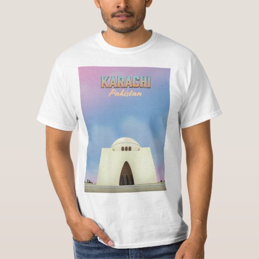 Reisposter Karachi Pakistan T-shirt (Voorkant)