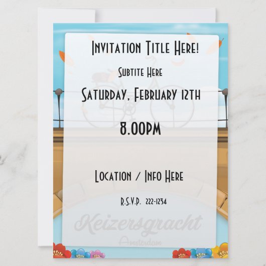 Reisposter Keizersgracht Canal Amsterdam Kaart (Achterkant)