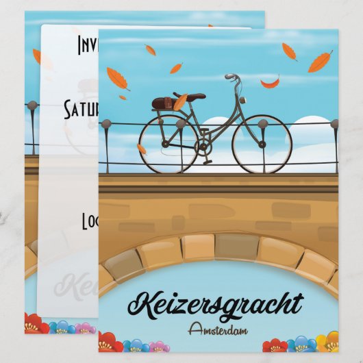 Reisposter Keizersgracht Canal Amsterdam Kaart (Voorkant / Achterkant)