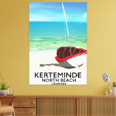 Reisposter Kerteminde North Beach Denmark Canvas Afdruk (Insitu (Woonkamer))